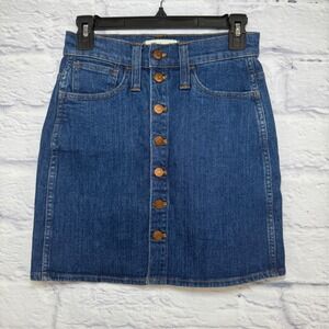 Madewell Button Front Denim Mini Skirt Size 24